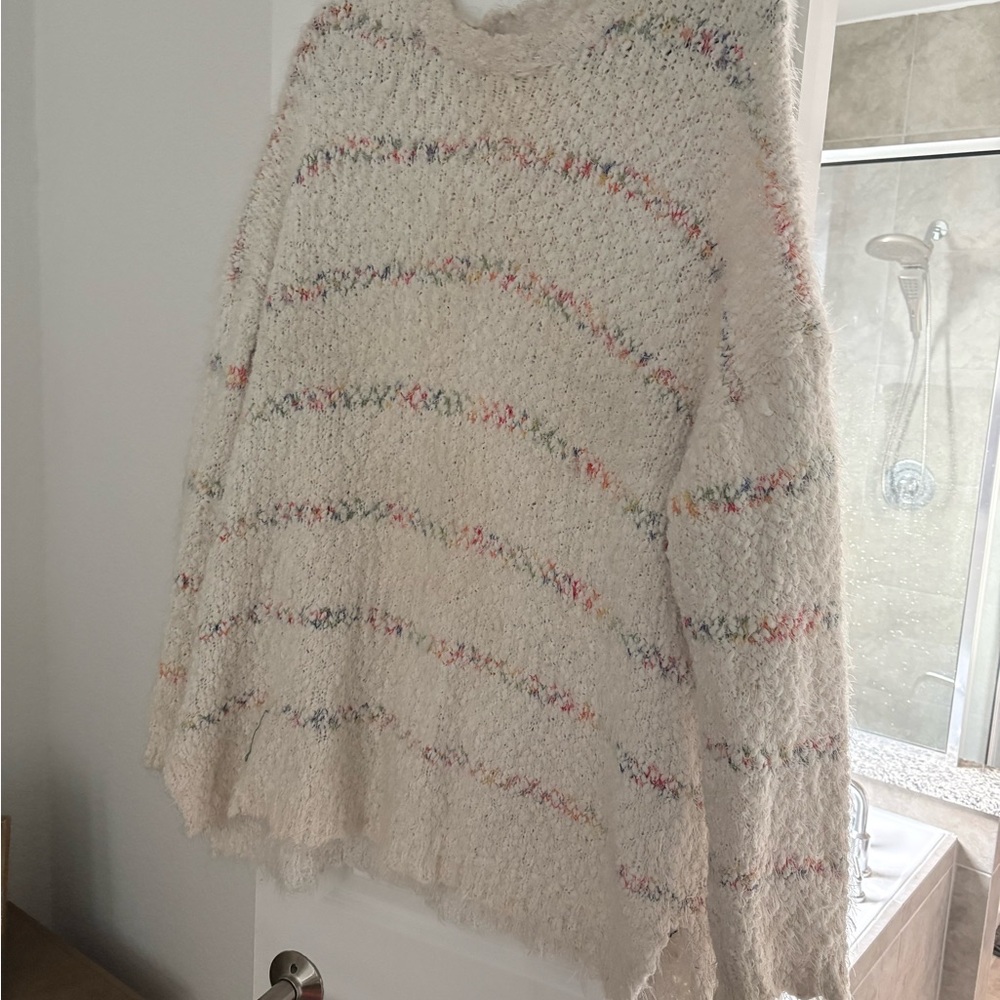 Chic Soul Cream Multicolor Striped Sweater